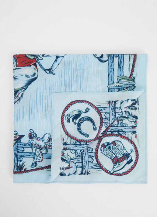 Levi's Bandana met print 50 x 50 cm - detail lichtblauw