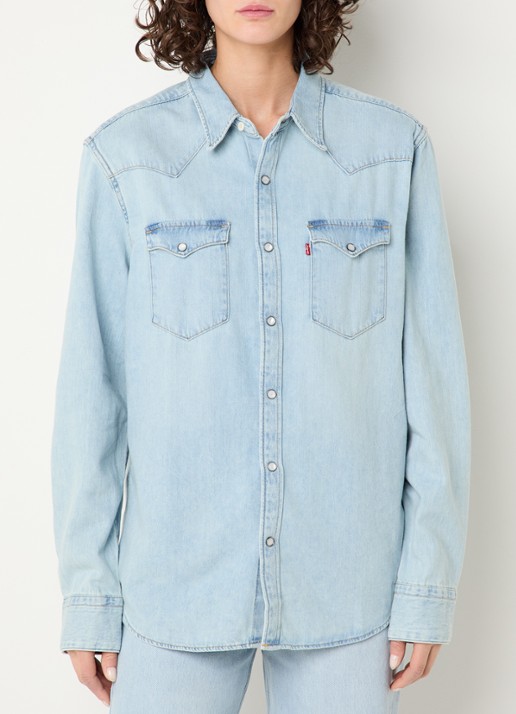 Levi's Barstow blouse van chambray met borstzakken