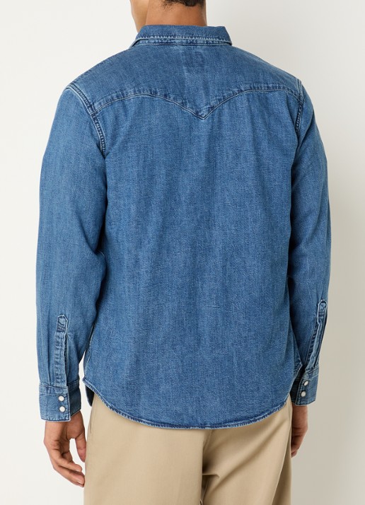 Levi's Barstow regular fit overshirt van denim met borstzakken - achterkant 4 indigo