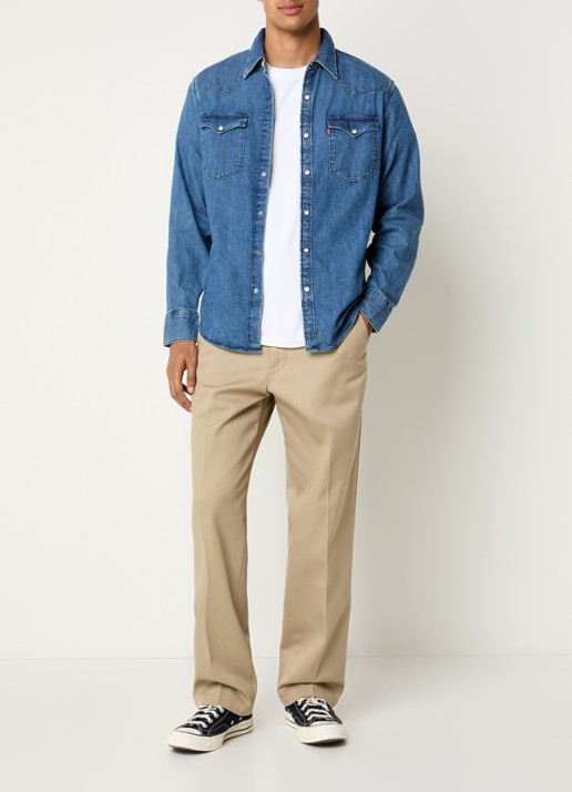 Levi's Barstow regular fit overshirt van denim met borstzakken - voorkant 2 indigo