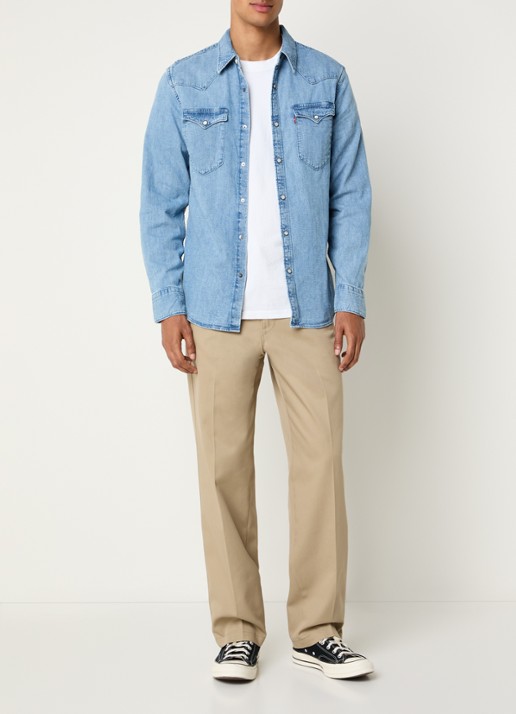 Levi's Barstow regular fit overshirt van denim met borstzakken - voorkant 2 indigo