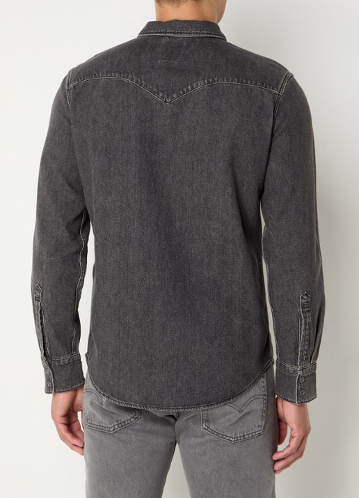 Levi's Barstow spijkerjas met borstzakken  - achterkant 4 donkergrijs
