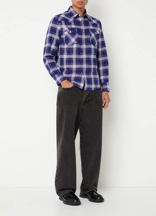 Levi's Barstow Western regular fit overhemd met ruitdessin - voorkant 2 donkerblauw