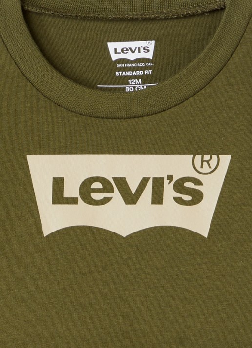 Levi's Batwing T-shirt met logo - detail olijfgroen