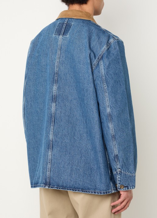 Levi's Berkley spijkerjas met opgestikte zakken en kraag van corduroy - achterkant 2 indigo