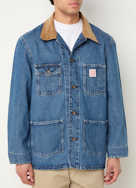 Levi's Berkley spijkerjas met opgestikte zakken en kraag van corduroy