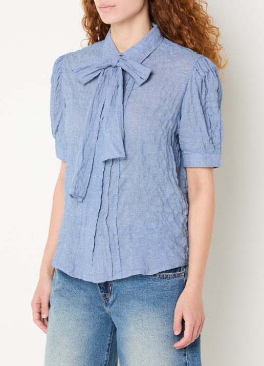 Levi's Blouse in zijdeblend met pied-de-poule dessin