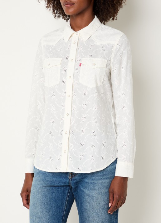 Levi's Blouse met broderie en borstzakken
