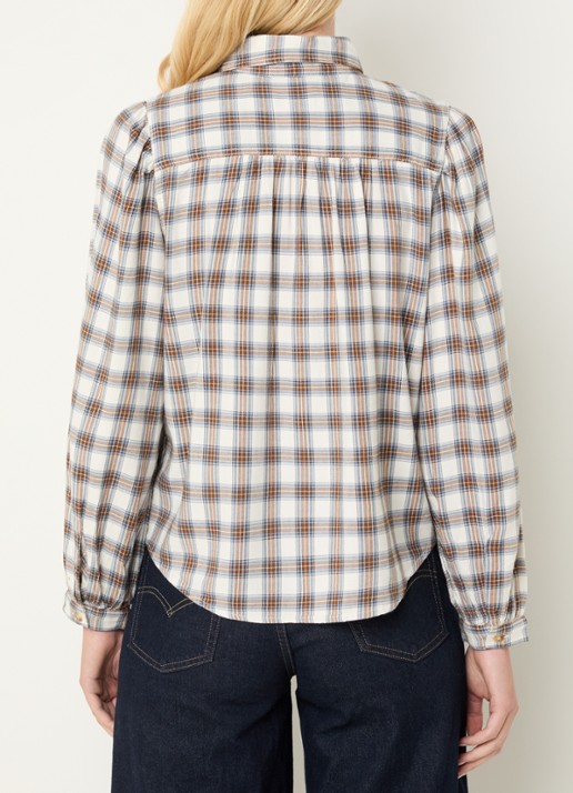 Levi's Blouse met ruitdessin - achterkant beige