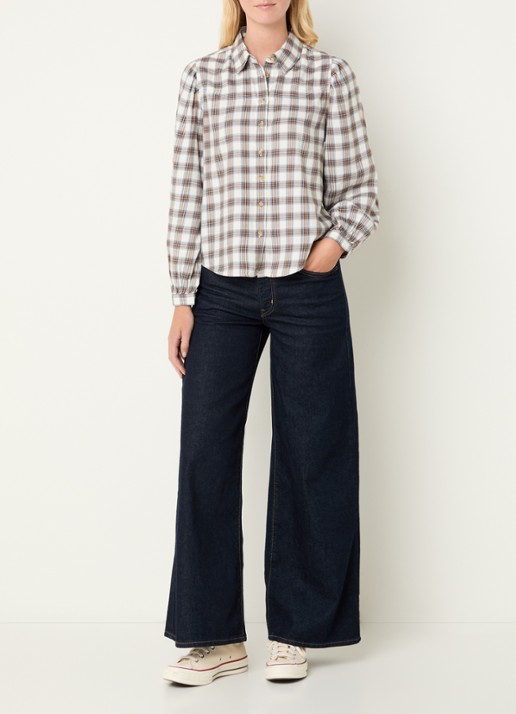Levi's Blouse met ruitdessin - voorkant 3 beige