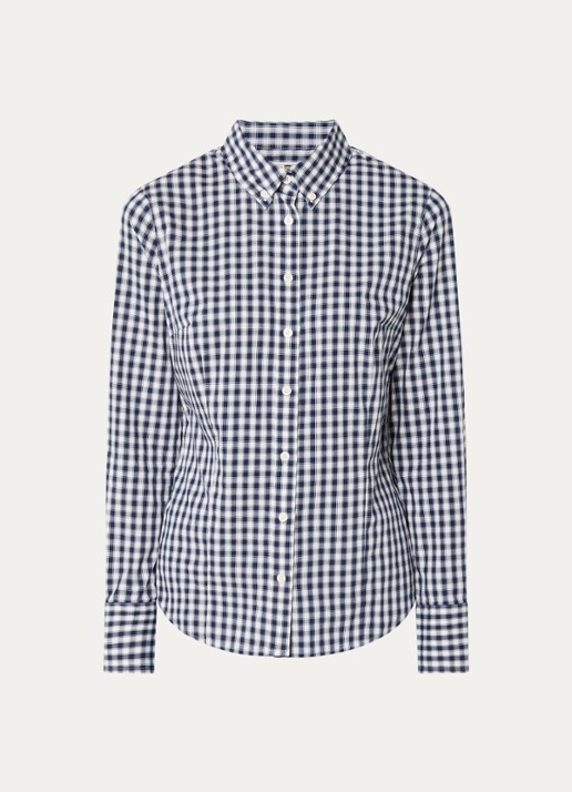 Levi's Blouse met ruitdessin - voorkant donkerblauw