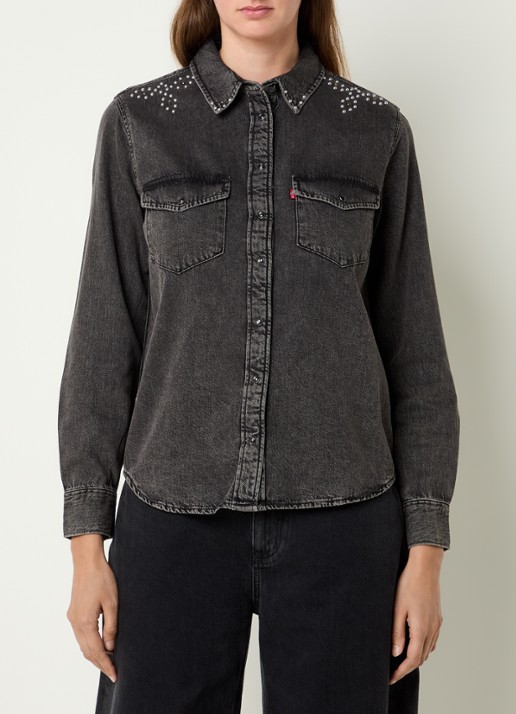 Levi's Blouse van denim met strass