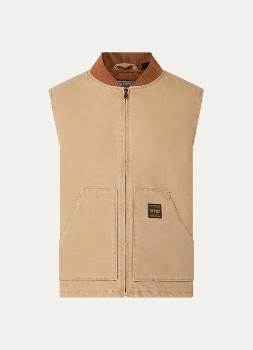 Levi's Bodywarmer met steekzakken - voorkant camel