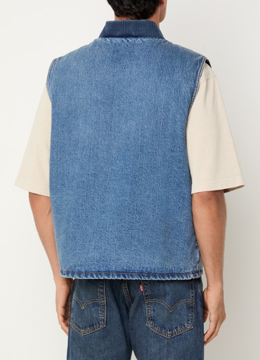 Levi's Bodywarmer van denim met steekzakken - achterkant 4 indigo