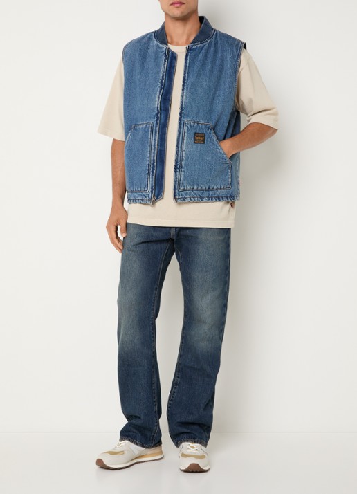 Levi's Bodywarmer van denim met steekzakken - voorkant 2 indigo