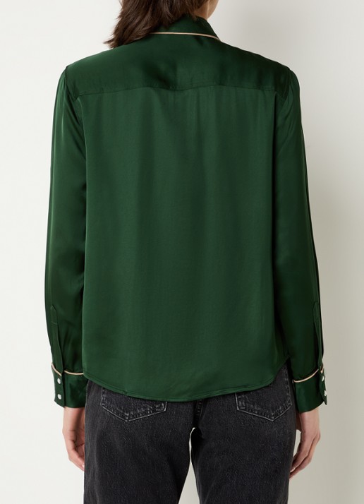 Levi's Bradie blouse van satijn met paspelzakken - achterkant 3 groen