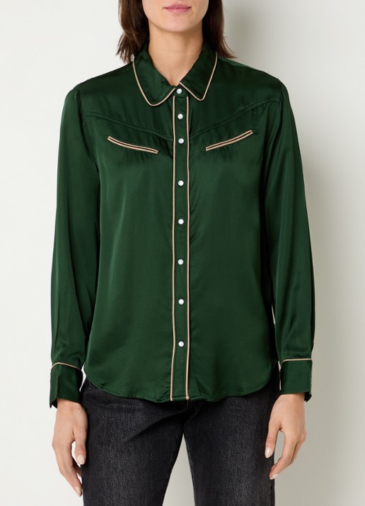 Levi's Bradie blouse van satijn met paspelzakken