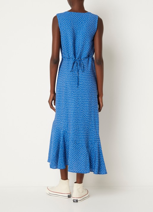 Levi's Brita maxi jurk met strikceintuur - achterkant 2 lichtblauw