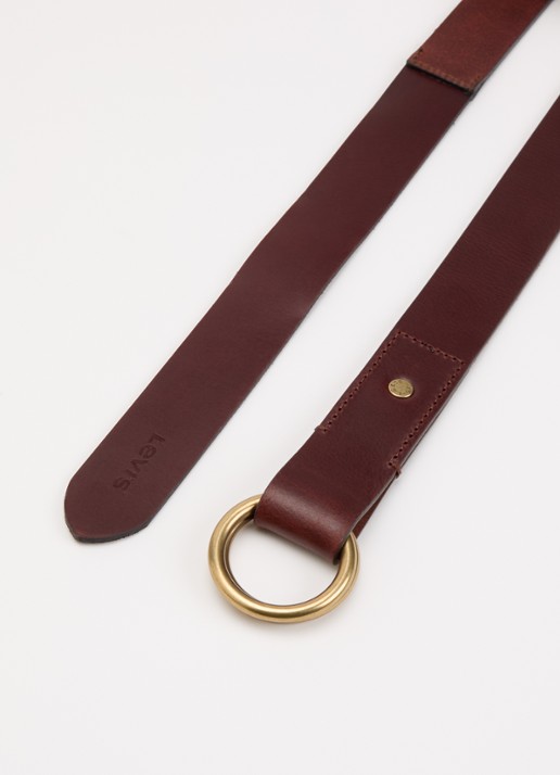 Levi's Camden riem van leer - detail kastanjebruin