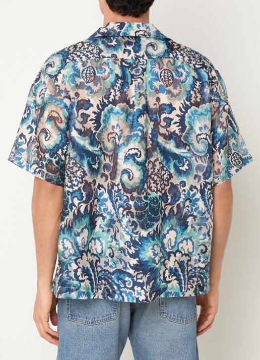 Levi's Camp overhemd print en borstzak - achterkant 3 donkerblauw