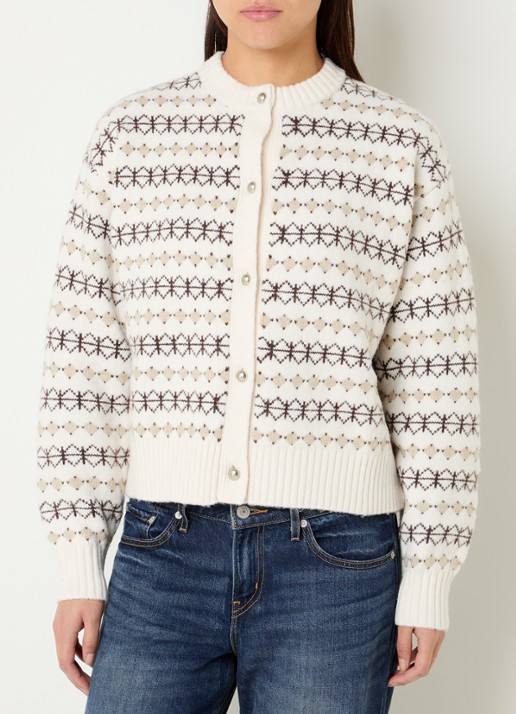 Levi's Charlotte fijngebreid vest in wolblend met ingebreid patroon