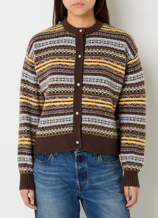 Levi's Charlotte fijngebreid vest in wolblend met ingebreid patroon