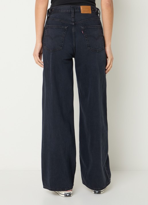 Levi's Cinch high waist wide leg jeans met donkere wassing - achterkant indigo