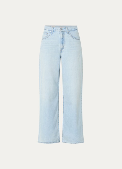 Levi's Cinch high waist wide leg jeans met lichte wassing - voorkant 2 indigo