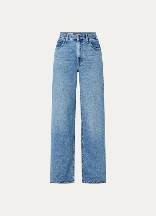 Levi's Cinch high waist wide leg jeans met medium wassing - voorkant 3 indigo