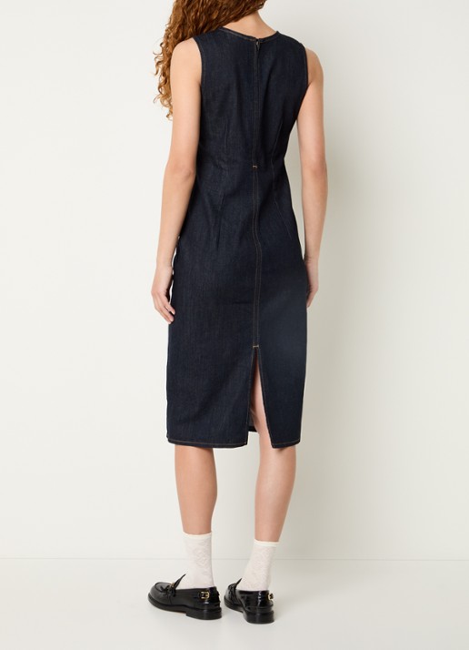 Levi's Column midi kokerjurk van denim  - achterkant indigo