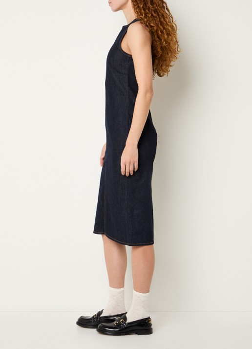 Levi's Column midi kokerjurk van denim  - voorkant 4 indigo