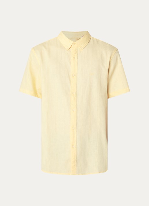 Levi's Comfort fit overhemd in linnenblend met structuur - voorkant 3 lichtgeel
