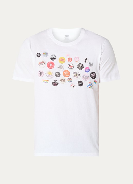 Levi's Community T-shirt met print - voorkant 3 wit