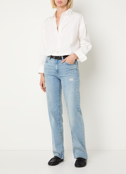 Levi's Core blouse met kraag - voorkant 2 gebroken wit