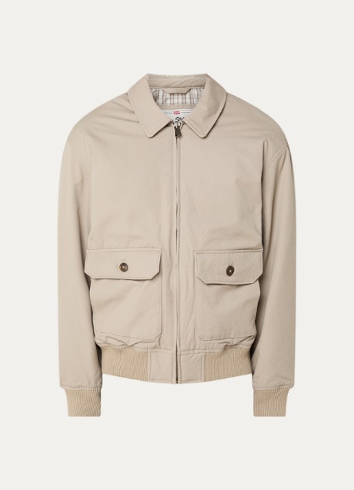Levi's Cortland bomberjack met klepzakken - voorkant 2 donkerbeige