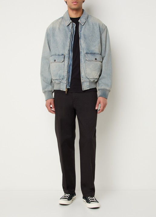 Levi's Cortland bomberjack van denim met klepzakken - voorkant 4 indigo