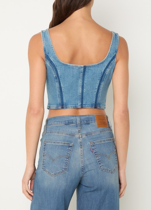 Levi's Crop top van denim - achterkant 3 indigo