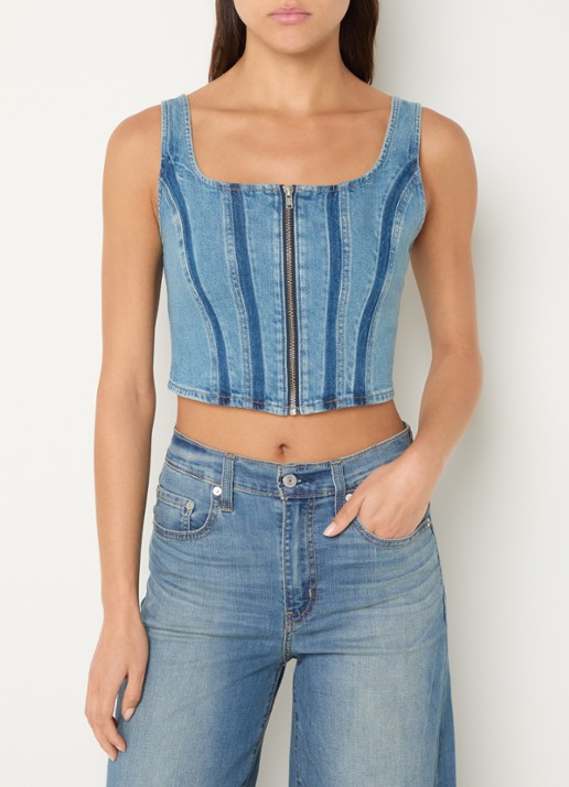 Levi's Crop top van denim - detail 4 indigo