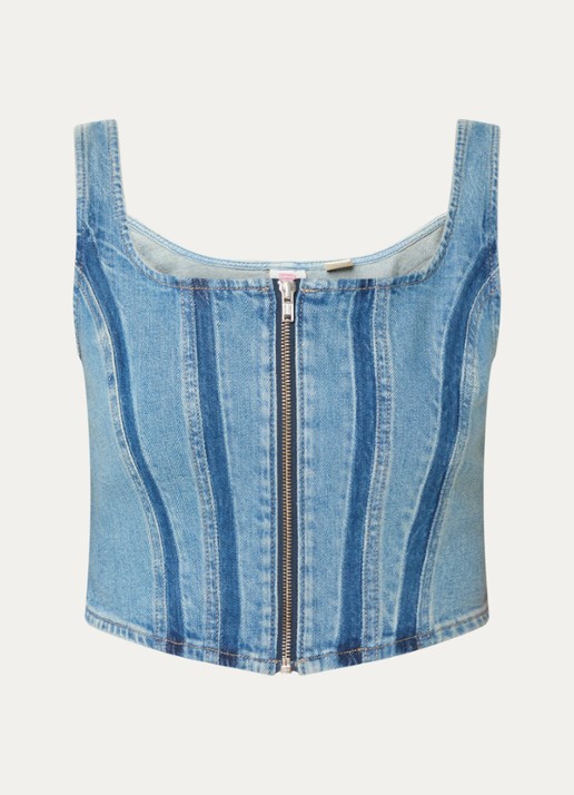 Levi's Crop top van denim - voorkant indigo
