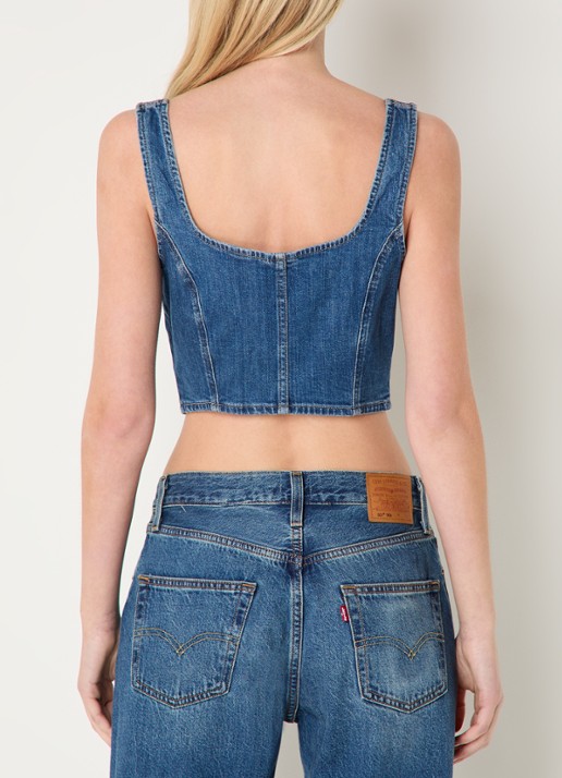 Levi's Crop top van denim - achterkant indigo