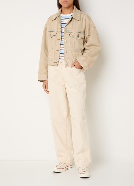 Levi's Cropped jack met verwassen afwerking - voorkant 3 beige