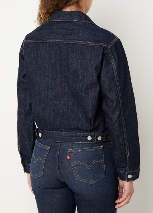 Levi's Cropped spijkerjas met opgestikte zakken - achterkant 2 donkerblauw