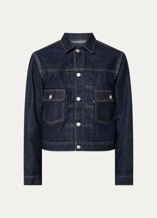 Levi's Cropped spijkerjas met opgestikte zakken - voorkant 3 donkerblauw