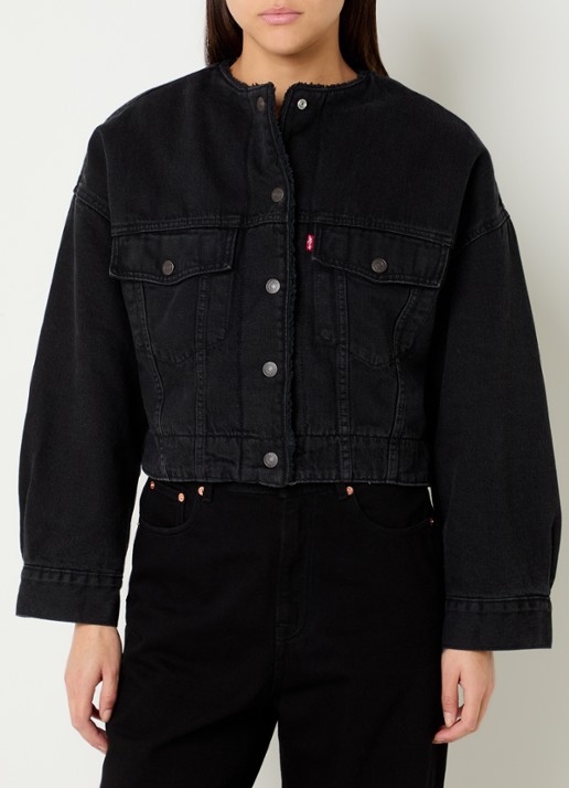 Levi's Cropped spijkerjas met teddy voering