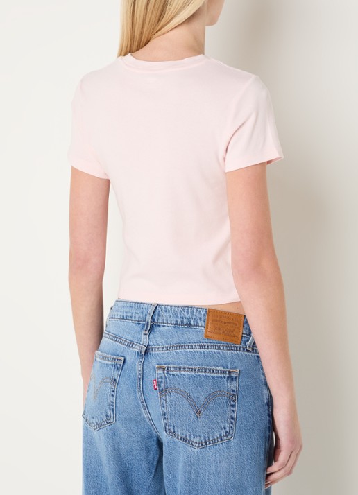 Levi's Cropped T-shirt met print - achterkant 4 lichtroze
