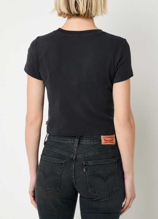 Levi's Cropped T-shirt met ronde hals - achterkant 4 zwart