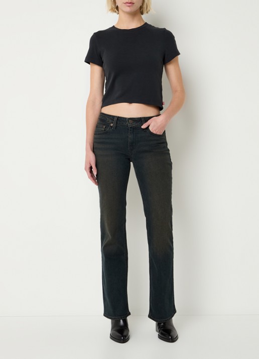 Levi's Cropped T-shirt met ronde hals - voorkant 3 zwart