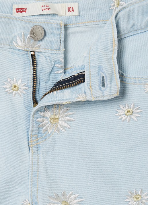 Levi's Daisy wide leg korte broek van denim - detail 3 indigo
