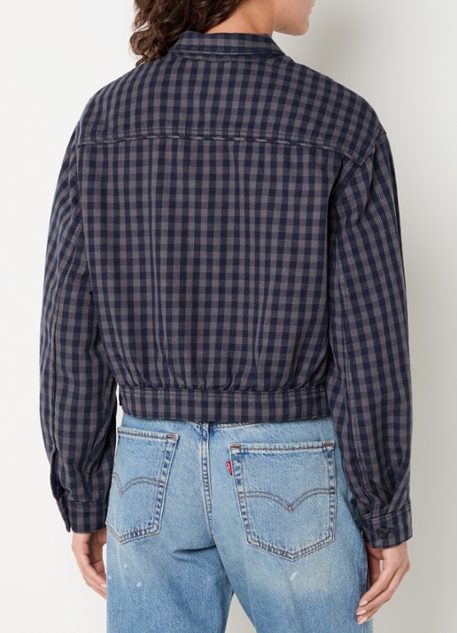 Levi's Dani overshirt met ruitdessin - achterkant donkerblauw