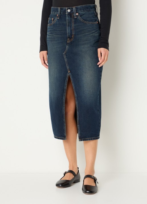 Levi's Decon midi spijkerrok met steekzakken en split